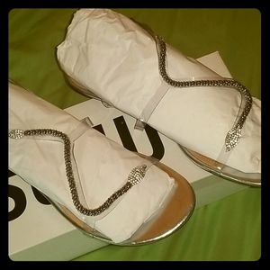 Schutz Snake Clear Flat Sandals